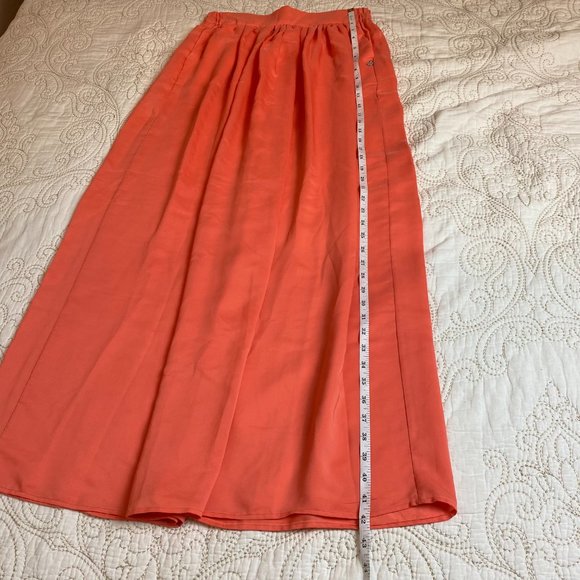 Mango maxi skirt (sz S/M) neon peach chiffon - Picture 2 of 6